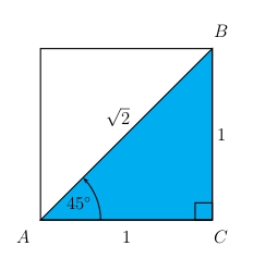 special forty-five degree right triangle